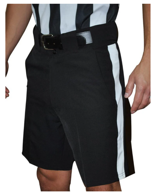 Smittys - FBS181 - Smitty Premium Knit Polyester Football Shorts with Non-Slip Silicone Gripper Waistband - 1 1/4" White Stripe